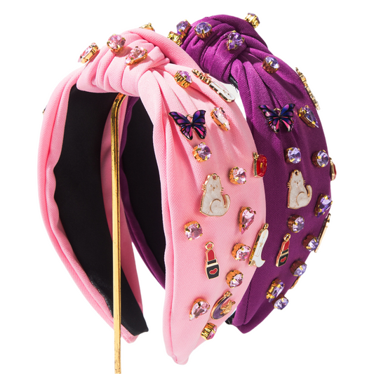 Rhinestone Guitar & Lipstick Headband - Music Festival Hair Accessory for Women