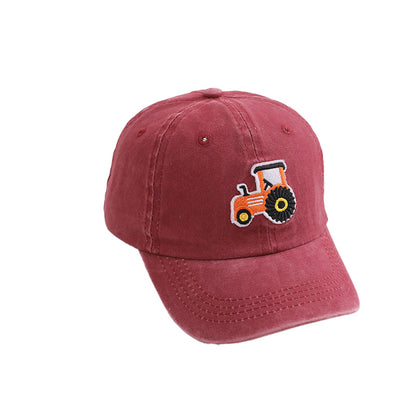 Toddler Tractor Embroidery Baseball Cap Soft Cotton 5 Color