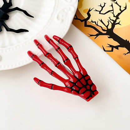 Halloween Skeleton Hand Hair Clip, Fun Spooky Party Side Hairpin Holiday Accessory