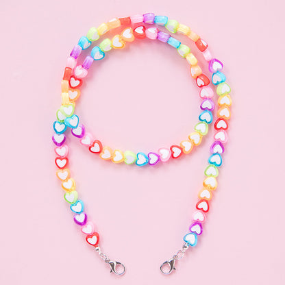 Colorful Heart Beaded Chain | 3-in-1 Glasses Chain, Mask Chain & Phone Strap (24.4")