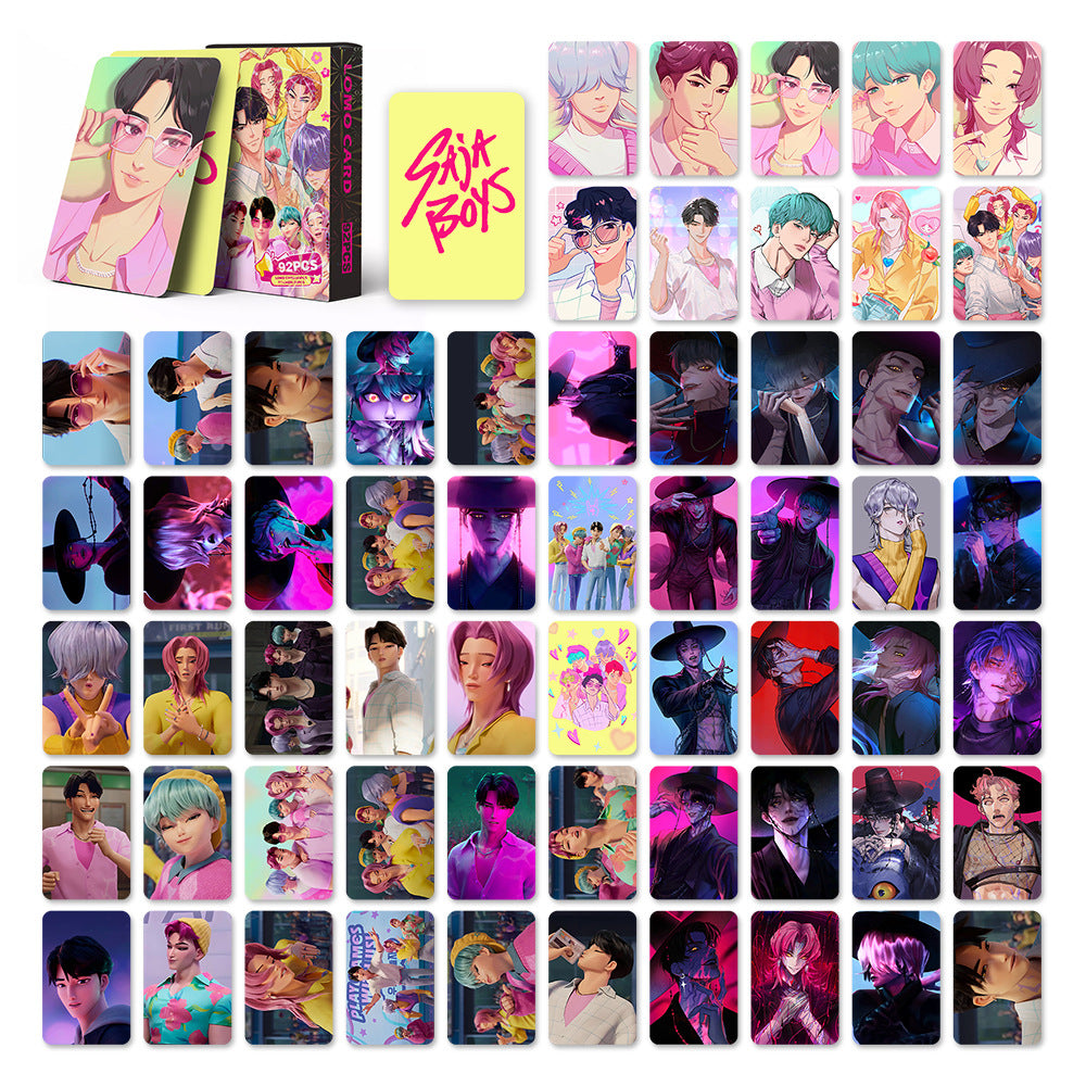 Kpop Demon Hunters Holographic Photocard Set Double-Sided LOMO Cards Mini Stickers & Collectible Flash Cards