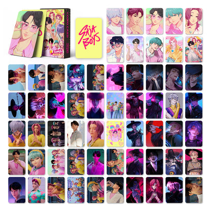 Kpop Demon Hunters Holographic Photocard Set Double-Sided LOMO Cards Mini Stickers & Collectible Flash Cards