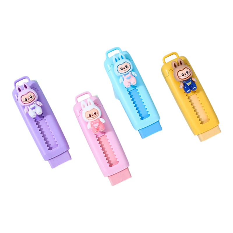Labubu Slide Eraser for Students 4 Colors Available Drawing & Exam Stationery