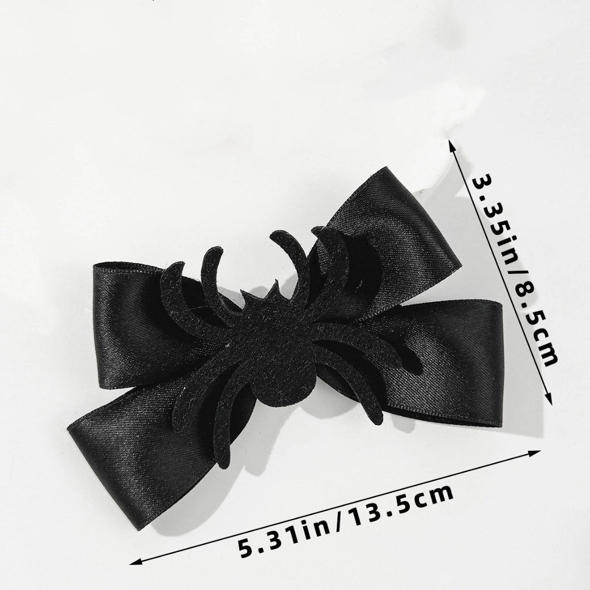 Girls Halloween Spider Solid Pink Black White Headwear Bow