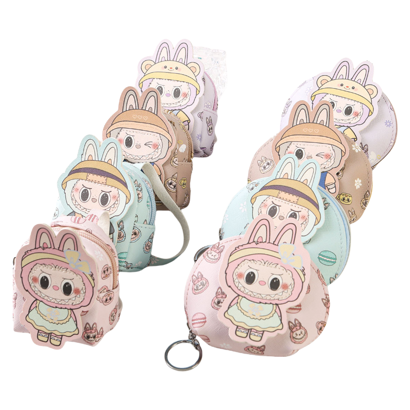 Labulu Coin Purse Keychain Wallet Charm Zipper Mini Backpack Shape