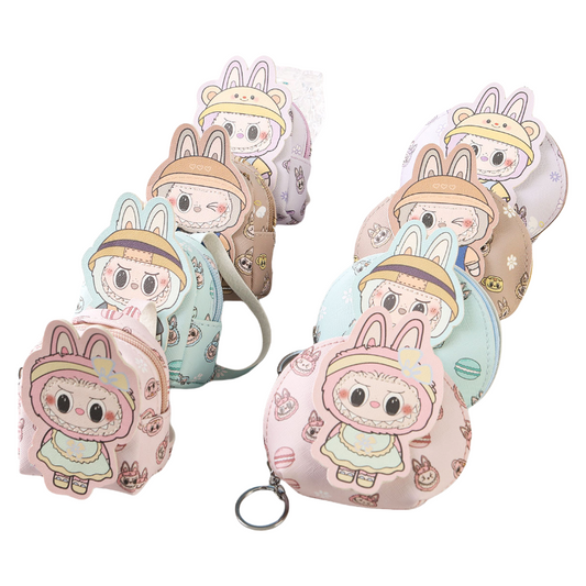 Labulu Coin Purse Keychain Wallet Charm Zipper Mini Backpack Shape