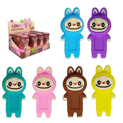 Labubu Blind Box Car Dashboard Ornament Figure Cute Phone Decoration Collectible Toy 12pcs