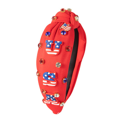 Patriotic Vibrant Knot Headband Flag Hair 3 Colors