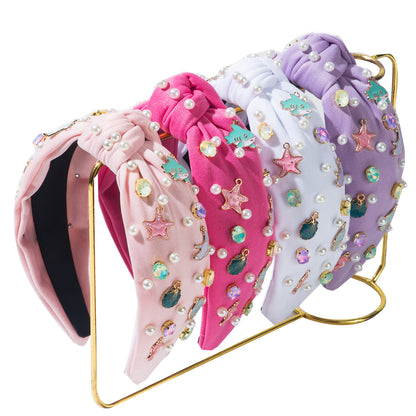 Knot Headband Hair Accessory Pearl Marine Themed Decoration