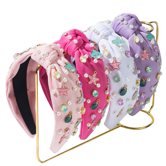 Knot Headband Hair Accessory Pearl Marine Themed Decoration