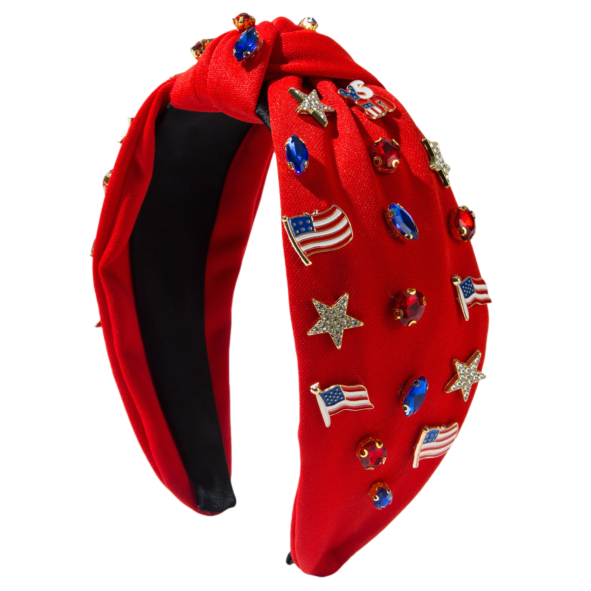 USA Flag Headband Letters Rhinestones Pearl Independence Day