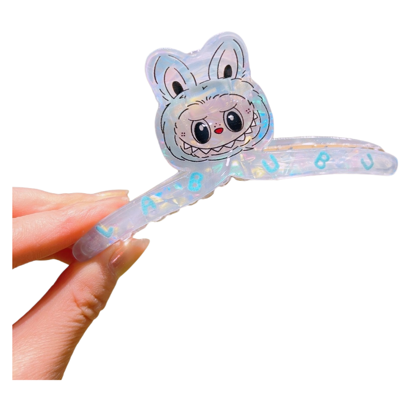Wholesale Pack Plastic Labubu Mermaid Color Cartoon Hair Claw Clip Cute Shark Clip Accessory