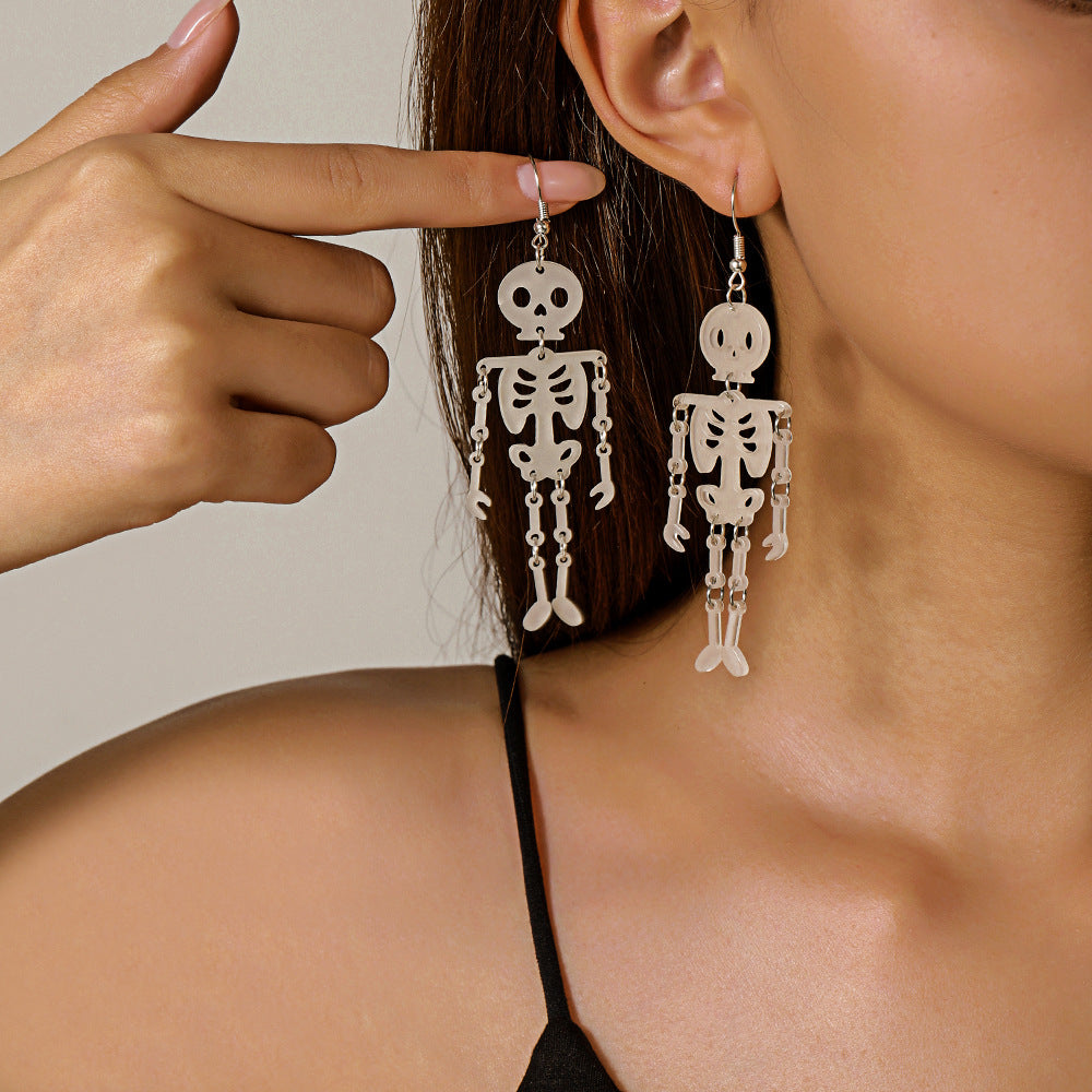 Halloween Acrylic Ghost Earrings Pumpkin Sparkly ‘BOO’ Letter Dangle Earrings
