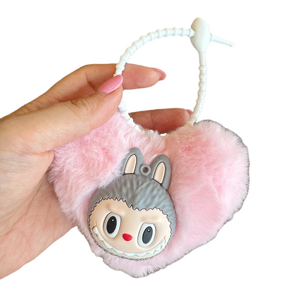 Lalububu Plush Keychain Heart-Shape Bag & Car Key Accessory