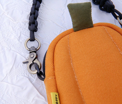 Pumpkin Coin Purse Mini Oxford Fabric Handbag Key Pouch Versatile Fashion Accessory
