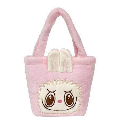 Labubu Plush Cartoon Tote Bag Soft Adorable Solid Handbag
