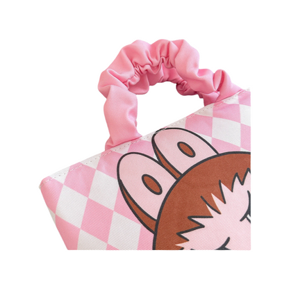 Labubu Cartoon Canvas Tote Bag Handheld Purse with Magnetic Closure