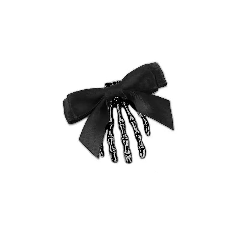 Girls Ghost Hand Bow Hair Clips Halloween Side Hairpin for Women
