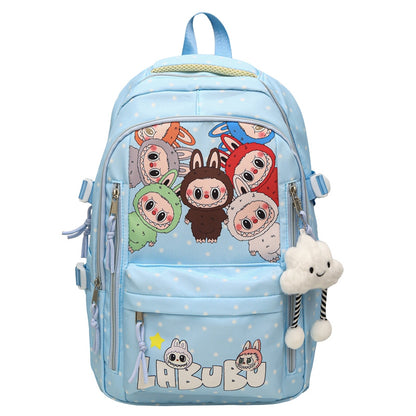 Labubu Trendy Print Large Backpack Back To School Bag