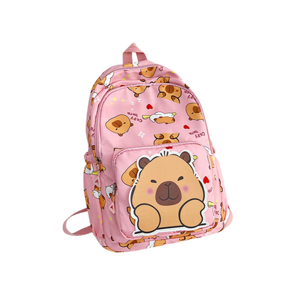 Capybara Print Trendy Print Large Backpack Back To School Bag 5 Colors