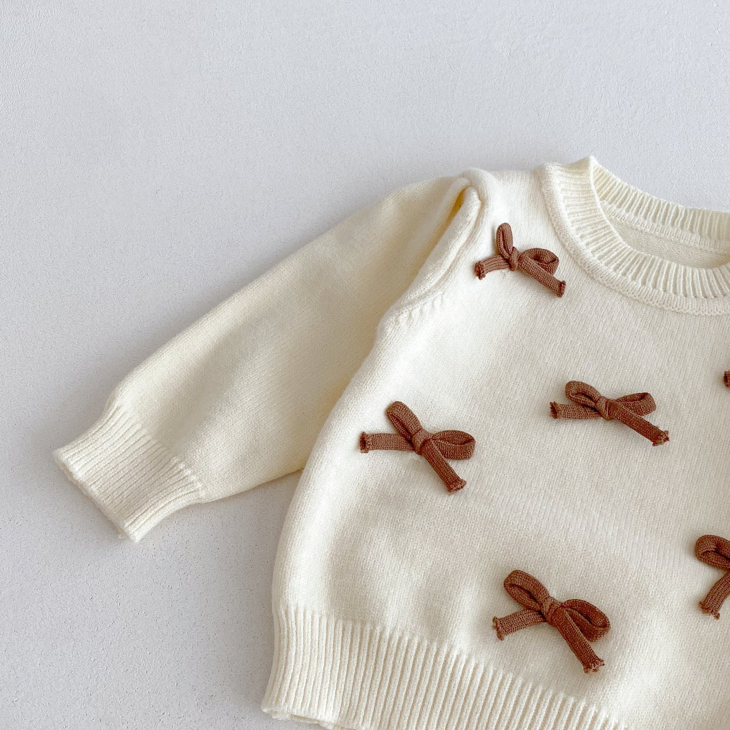 Girls’ Fall Winter Sweater with Bow, Flared Pants & Purse 3-Piece Outfit Set