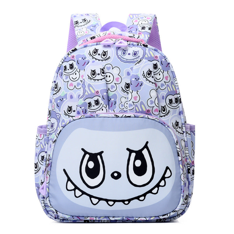 Labubu Print Large Zipper Backpack Back To School Bag Kindergarten Gift