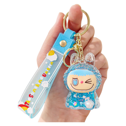 Lalabu Acrylic Liquid Glitter Silicone Keychain Purse Charm & Bag Accessory