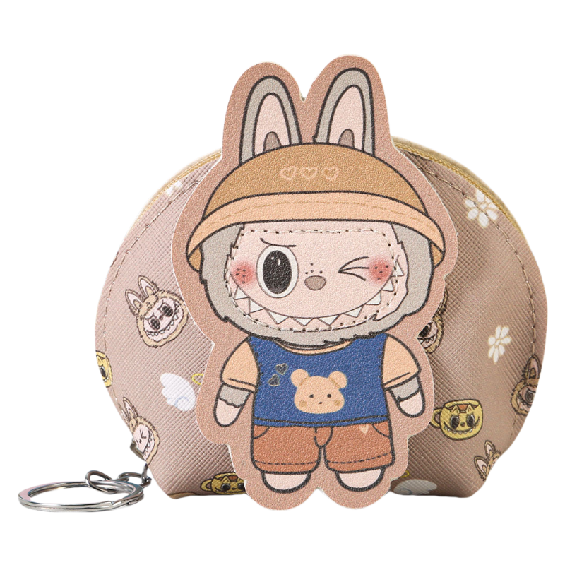 Labulu Coin Purse Keychain Wallet Charm Zipper Mini Backpack Shape