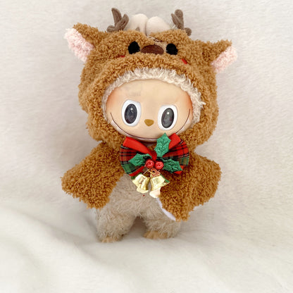 17cm Labubu Christmas Doll Outfit Bow Headwear Costume