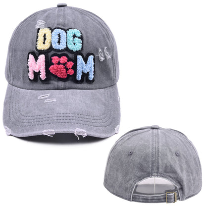 Ladies Embroidered DOG MAMA Chenille Patches Baseball Cap