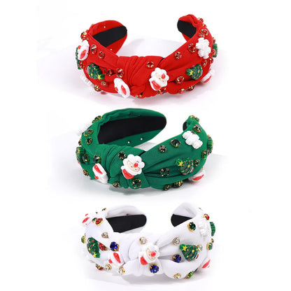 Girls Christmas Tree Santa Pearl Rhinestone Fashion Headwear