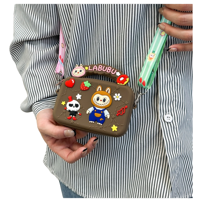 Labulu Cross-body Coin Purse Keychain Silicone Wallet Charm 4 Colors