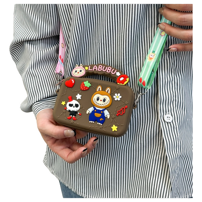 Labulu Cross-body Coin Purse Keychain Silicone Wallet Charm 4 Colors