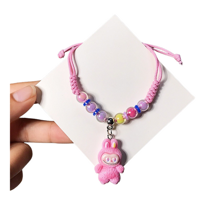 Labubu Bracelet – Cute Adjustable Handwoven Dopamine Style Kids Jewelry