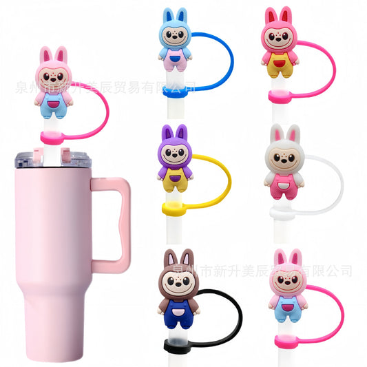 Labubu Straw Topper Fits 10mm Large Tumbler Straws Cute Reusable Dust Cap