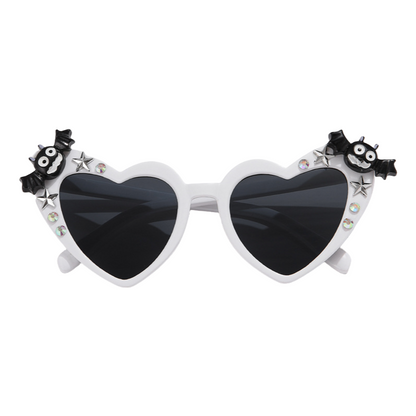Halloween Heart-Shaped Sunglasses Cute Devil Pumpkin & Skull Shades