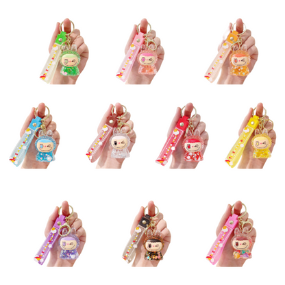 Lalabu Acrylic Liquid Glitter Silicone Keychain Purse Charm & Bag Accessory