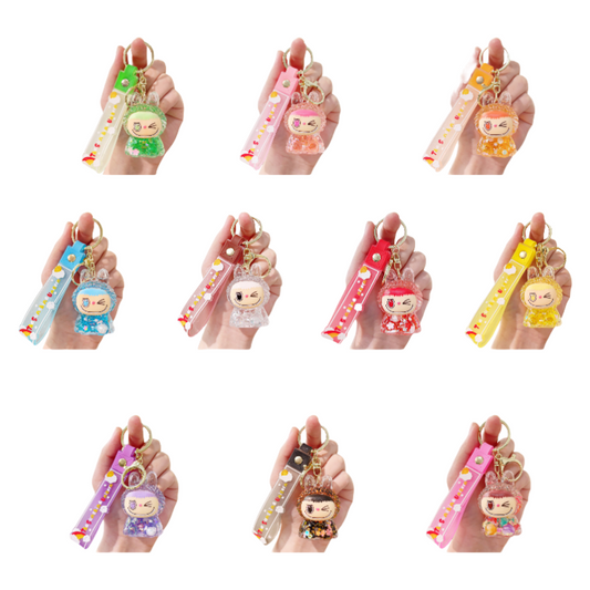 Lalabu Acrylic Liquid Glitter Silicone Keychain Purse Charm & Bag Accessory