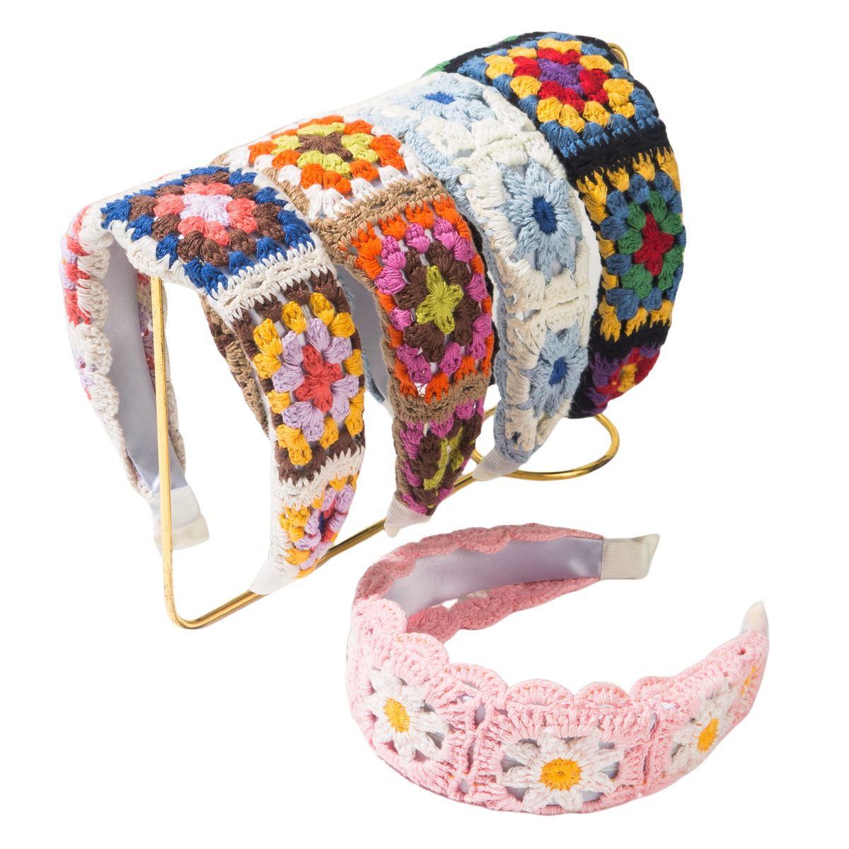 Hand-Knitted Hollow Flower Headband for Women – Sweet Crochet Hair Accessory