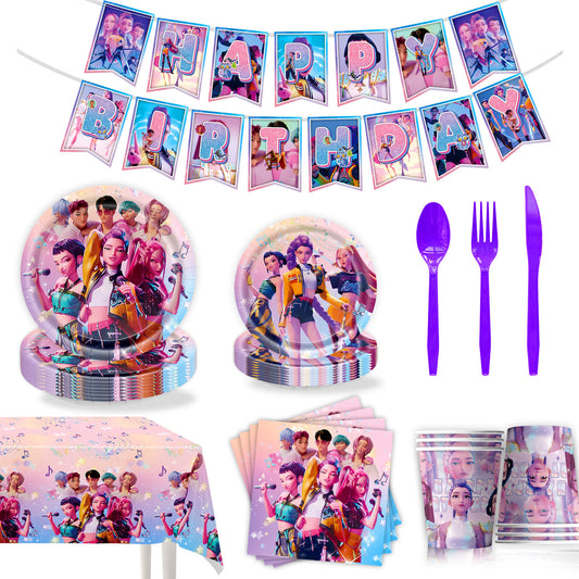 Demon Hunters & Saga Boy Band Birthday Party Supplies – Themed Tableware and Decorations