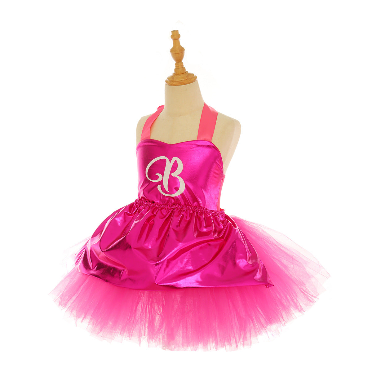 Shiny Tutu Dress with Bow Metallic Princess Costume Set