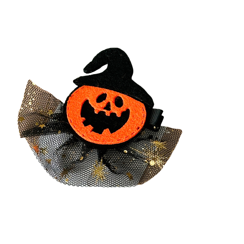 Halloween Hair Clips Pumpkin Witch Hat Spider Bat Monster Headpieces Mesh Party Accessories