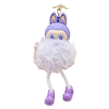 Labubu Plush Keychain Cartoon Hanging Doll for Backpack Car Keys Purse or Gift