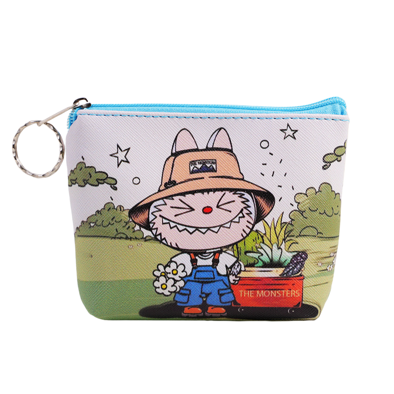 Labubu Cartoon Print Zipper Pouch Coin Purse Card Holder