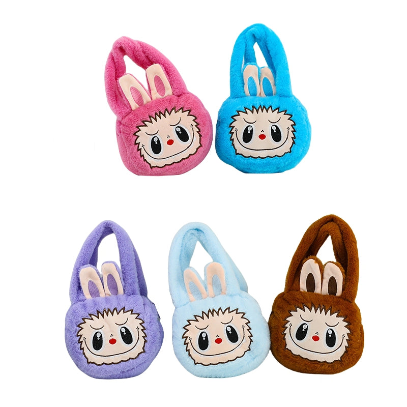 Labubu Plush Cartoon Cute Kids' Tote Bag Soft & Adorable Handbag Girls