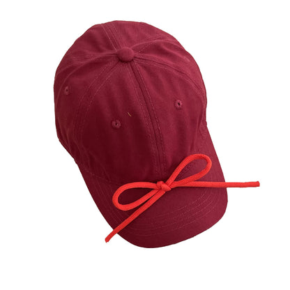 Kids Fixed Bow Baseball Cap Colorful Ribbon Sun Hat