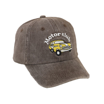 Kids Boy's Motor Embroidery Solid Color Baseball Cap