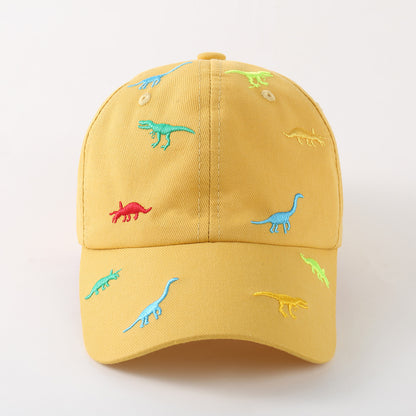 Kids Summer Dino Embroidered Outdoor Solid Baseball Cap