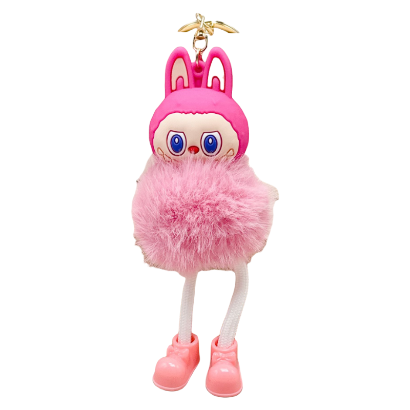 Labubu Plush Keychain Cartoon Hanging Doll for Backpack Car Keys Purse or Gift