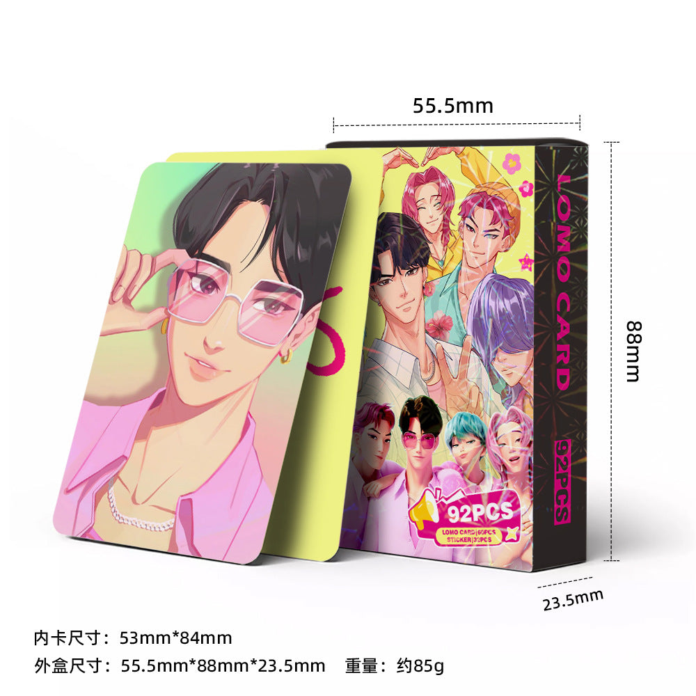 Kpop Demon Hunters Holographic Photocard Set Double-Sided LOMO Cards Mini Stickers & Collectible Flash Cards